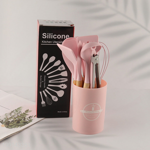 Online Wholesale 12 Pieces Silicone Kitchen Utenils Set with Holder