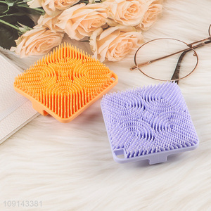 China factory multicolor silicone square bath brush shower massage brush