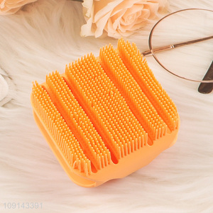 Hot products square silicone bath brush shower massage brush with handle