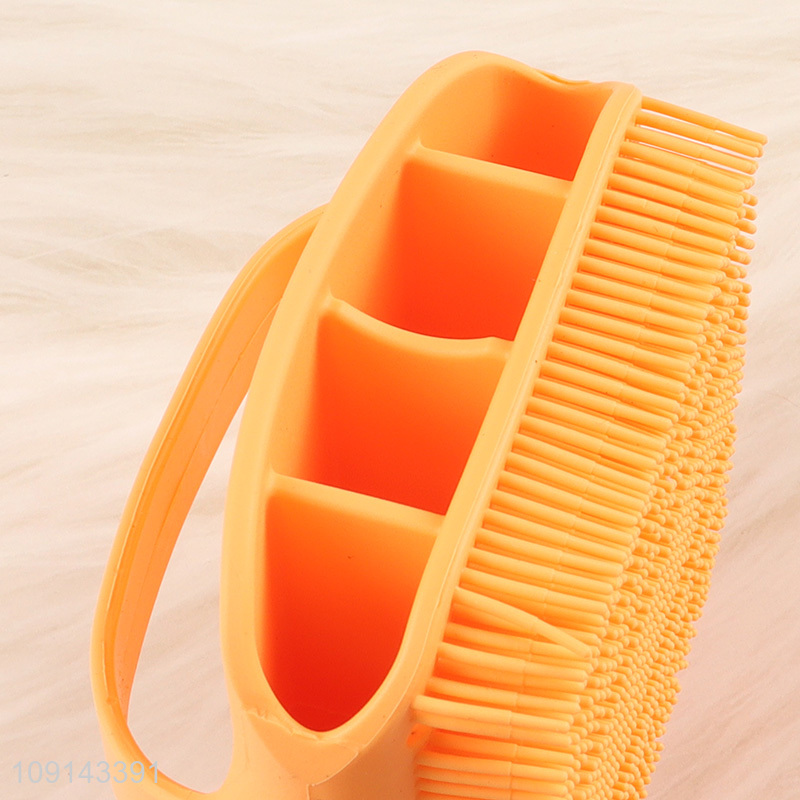 Hot products square silicone bath brush shower massage brush with handle