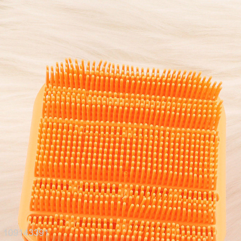 Hot products square silicone bath brush shower massage brush with handle