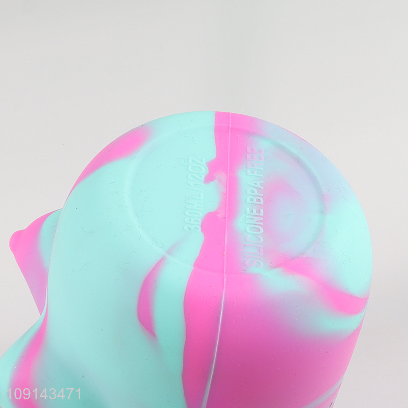 Low price silicone unbreakable girls water cup drinking cup with handle