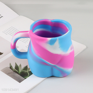 Top sale 360ml silicone body shape unbreakable water cup with handle