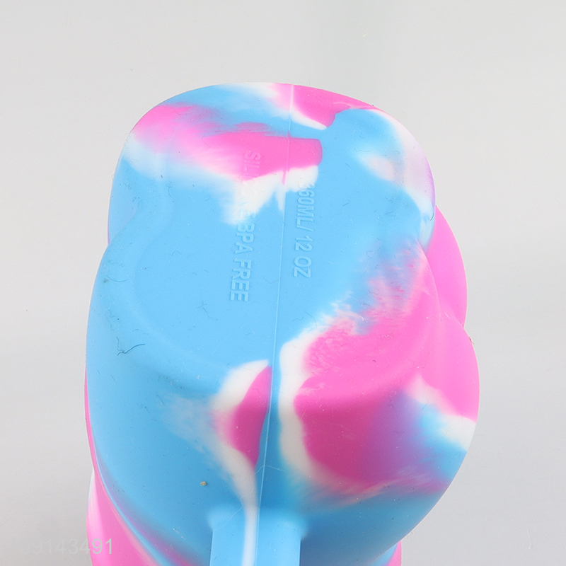 Top sale 360ml silicone body shape unbreakable water cup with handle