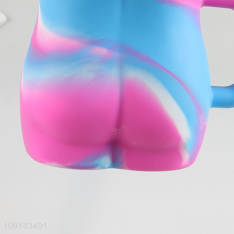 Top sale 360ml silicone body shape unbreakable water cup with handle