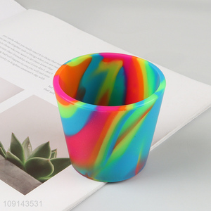 Latest products rainbow color unbreakable silicone cup water cup