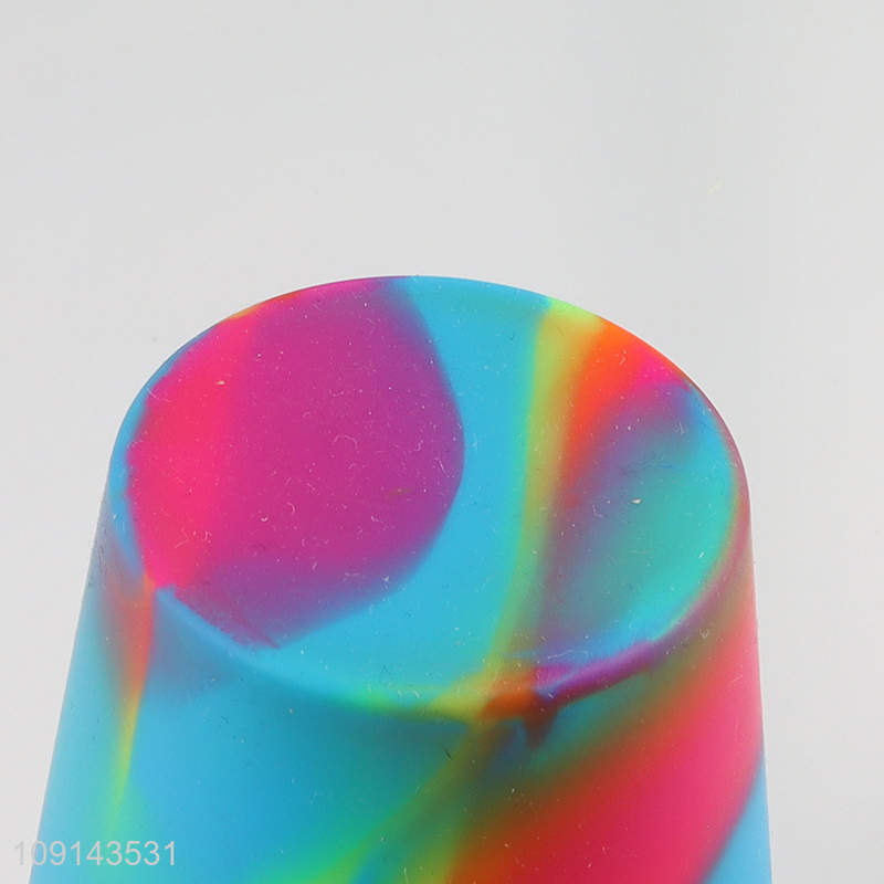 Latest products rainbow color unbreakable silicone cup water cup