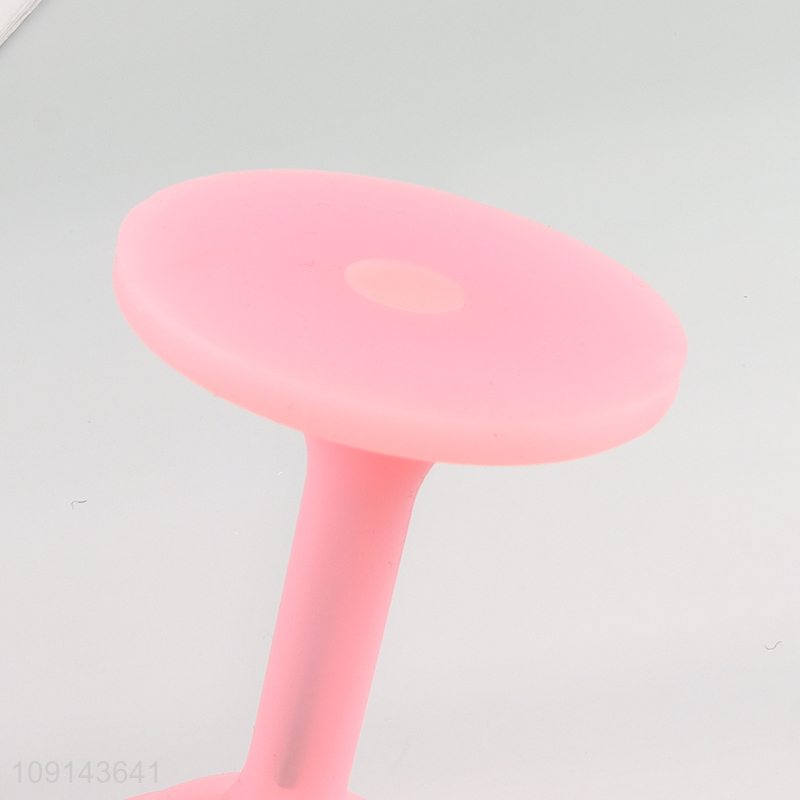 Factory price unbreakable silicone pink goblet cup wine glasses for sale