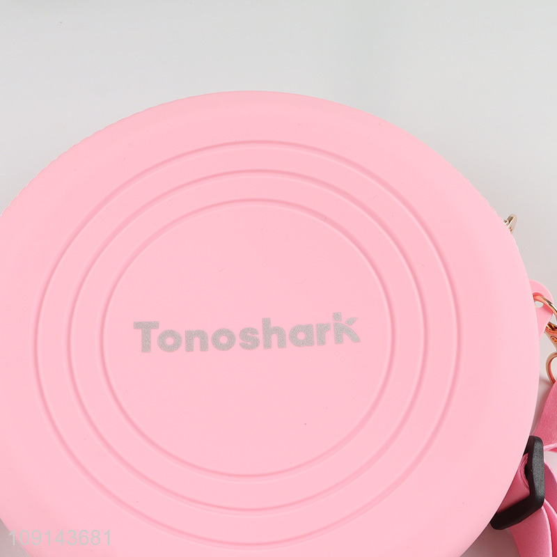 Good price pink silicone portable round girls messenger bag for sale
