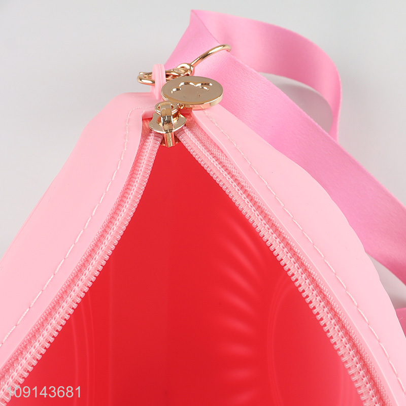 Good price pink silicone portable round girls messenger bag for sale