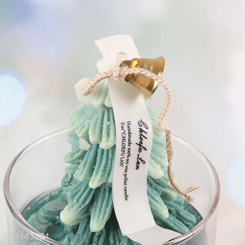 Top quality xmas tree shape scented candle for christmas decoration