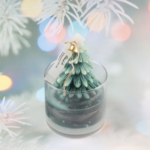 Top quality xmas tree shape scented candle for christmas decoration