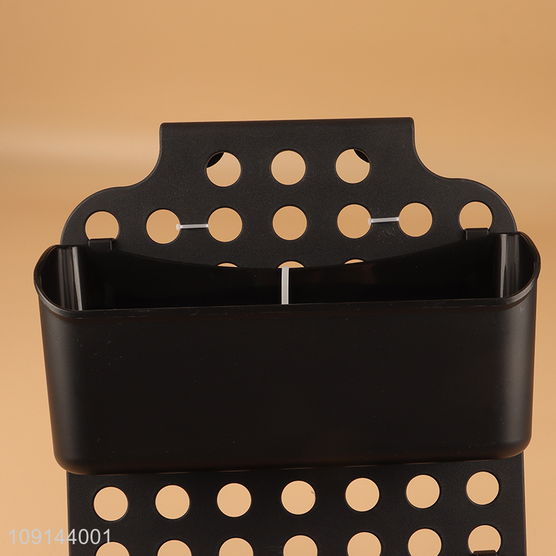 China products black plastic bathroom hanging storage basket bathroom shelves