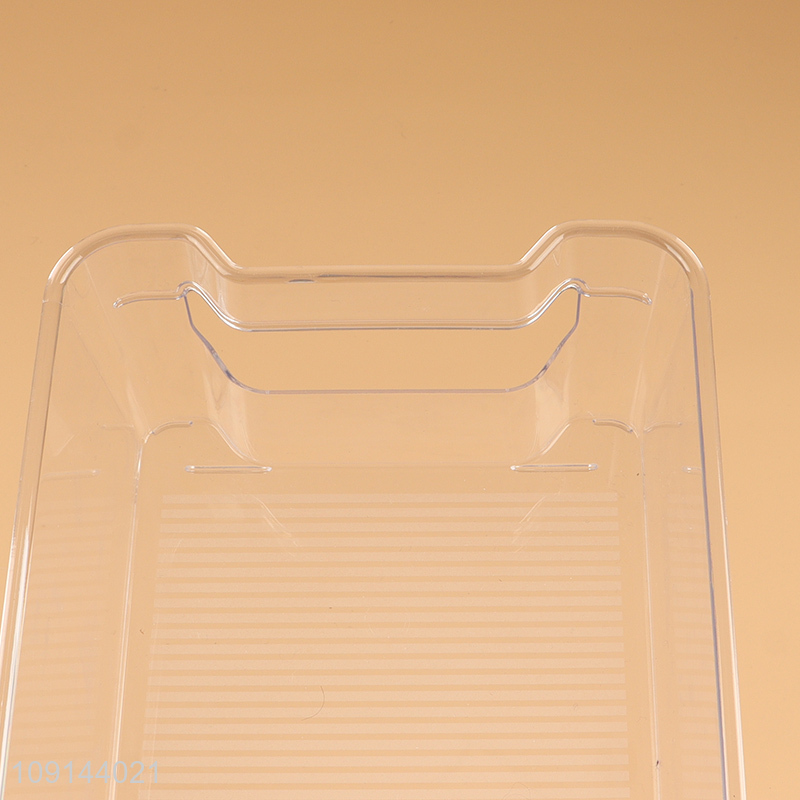 Hot items clear plastic fridge storage box with handle