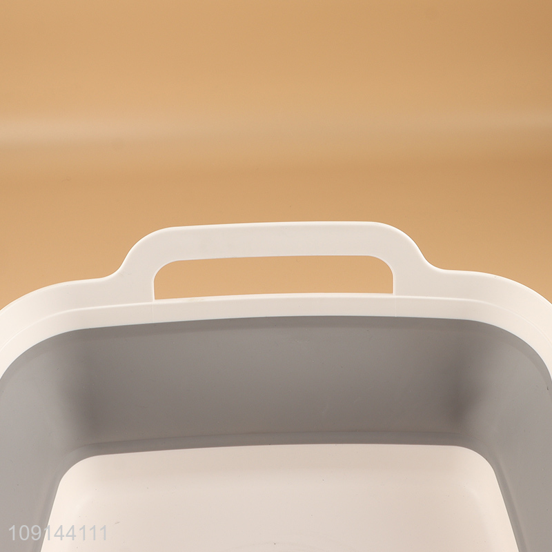 Hot selling household folding storage basket with handle