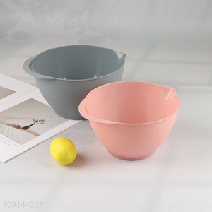Best selling multicolor plastic kitchen tableware salad mixing bowl wholesale