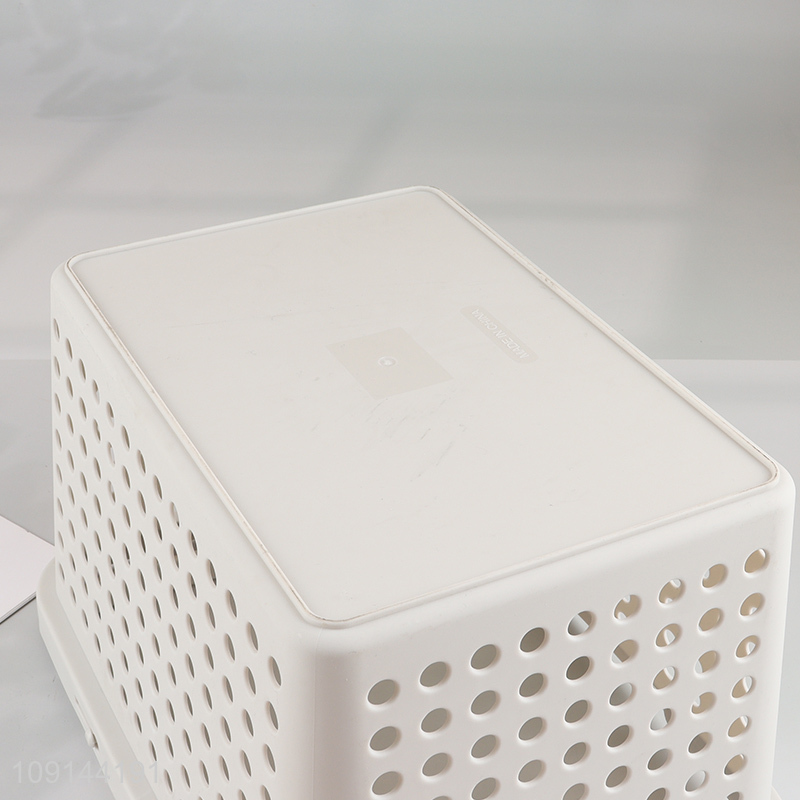 Top quality plastic portable hollow vegetable storage basket with handle