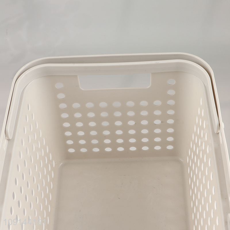 Top quality plastic portable hollow vegetable storage basket with handle
