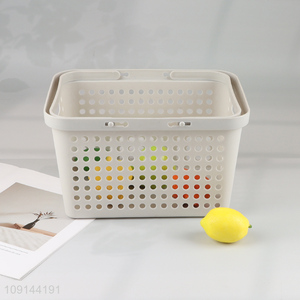 Top quality plastic portable hollow vegetable storage basket with handle