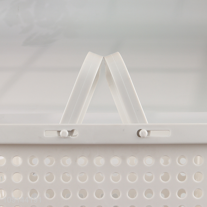 Top quality plastic portable hollow vegetable storage basket with handle