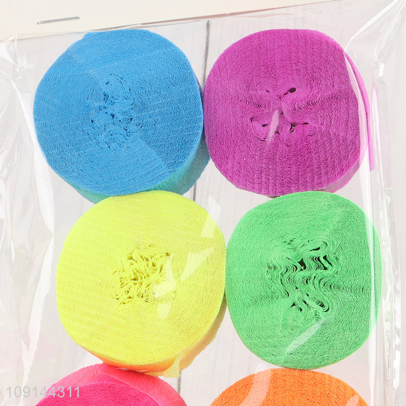 Top quality 6pcs party decoration stretch crepe paper streamers roll