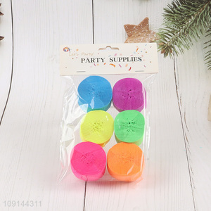 Top quality 6pcs party decoration stretch crepe paper streamers roll