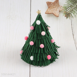 Best selling mini crepe paper christmas tree for christmas decoration