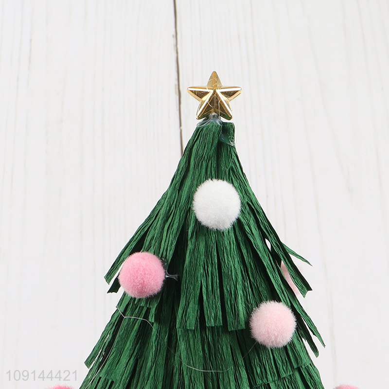 Best selling mini crepe paper christmas tree for christmas decoration