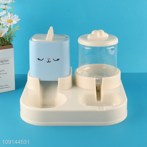 New Product 2-In-1 Automatic Pet Food Bowl and Water Dispenser Set