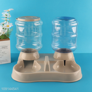 China Imports 2-In-1 Automatic Pet Dog Cat Food and Water Dispenser Set