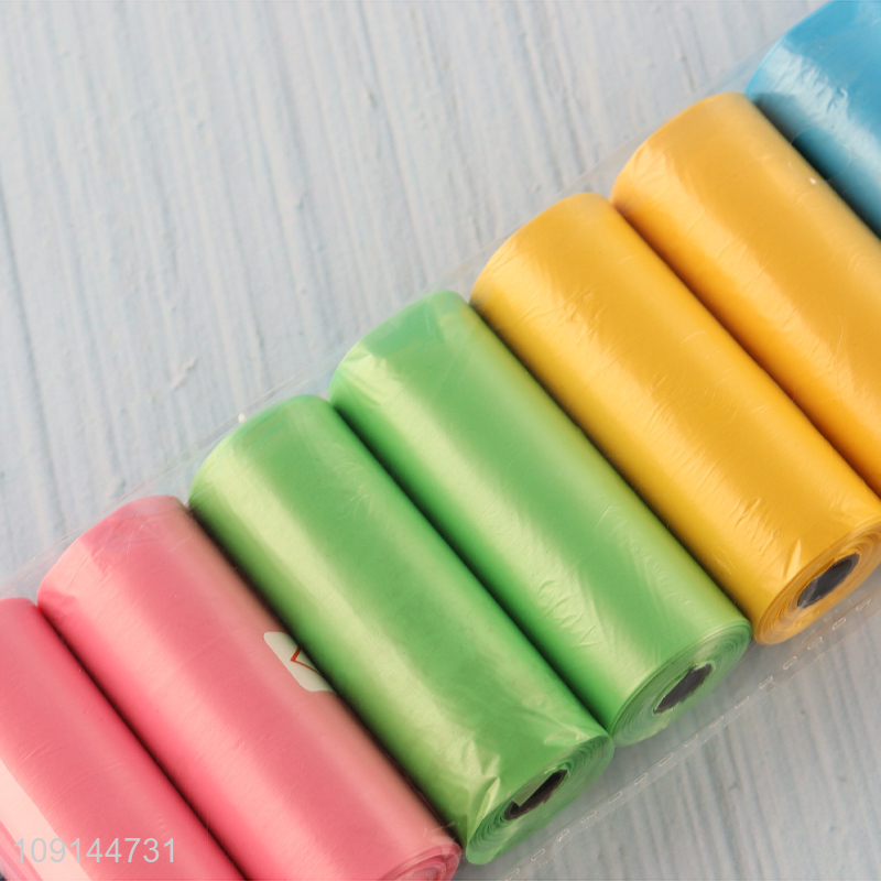 China Imports 8 Rolls Dog Waste Bags Disposable Leak-Proof Dog Poop Bags