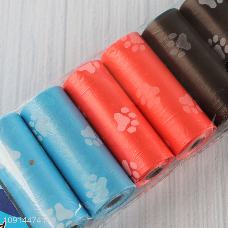 Factory Supply 7 Rolls Dog Waste Bags Disposable Dog Puppy Poop Bags