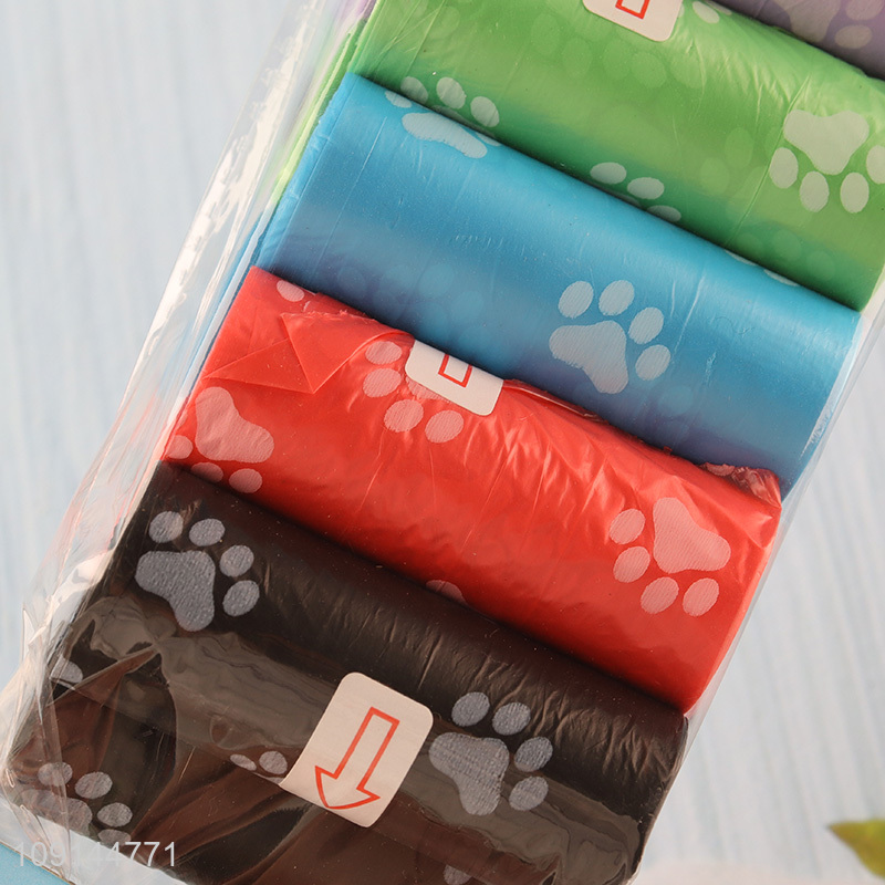Factory Price 12 Rolls Dog Poop Bags Disposable Pet Waste Bags Rolls