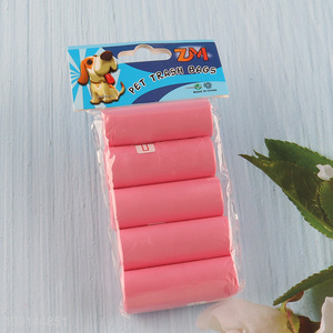 China Wholesale 5 Rolls Disposable Dog Waste Bags Leak-Proof Dog Poop Bags
