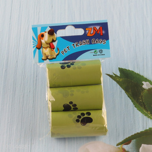 Hot Selling 3 Rolls Biodegradable Dog Poop Bags Disposable Dog Waste Bags