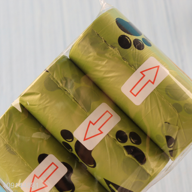 Hot Selling 3 Rolls Biodegradable Dog Poop Bags Disposable Dog Waste Bags