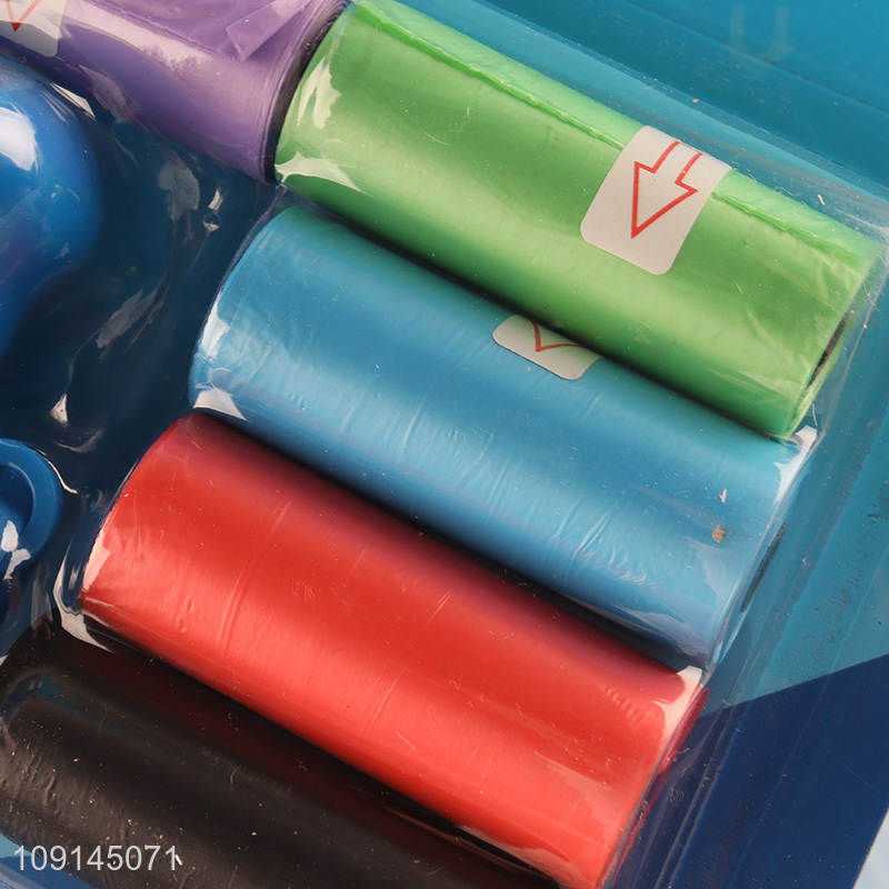 New Product 6 Rolls Dog Poop Bags and Bone Shape Poop Bag Dispenser Set