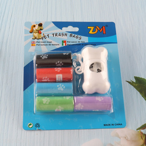 Good Quality 6 Rolls Disposable Dog Poop Bags with Bone Shaped Dispenser