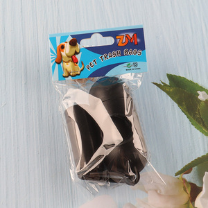 Factory Supply 1-Roll Disposable Dog Waste Bags with Pill Shaped Dispenser