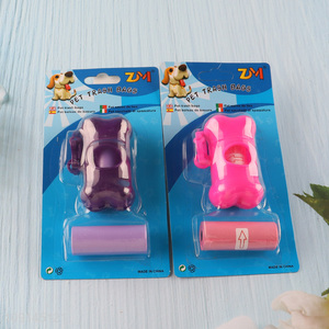 Wholesale 2 Rolls Pet Dog Waste Bags Dog Poop Bags with Bone Shaped Dispenser