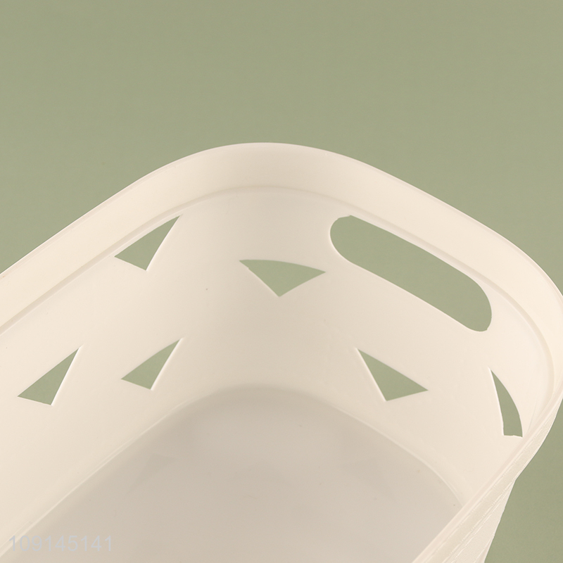 Wholesale Multi-Function Plastic Storage Basket with Handles for Shelves