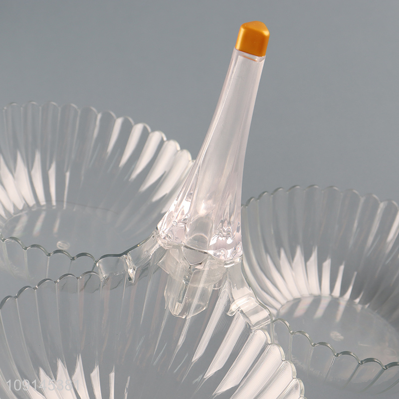 Online Wholesale 3-Compartment Plastic Fruit Snack Tray for Home & Party