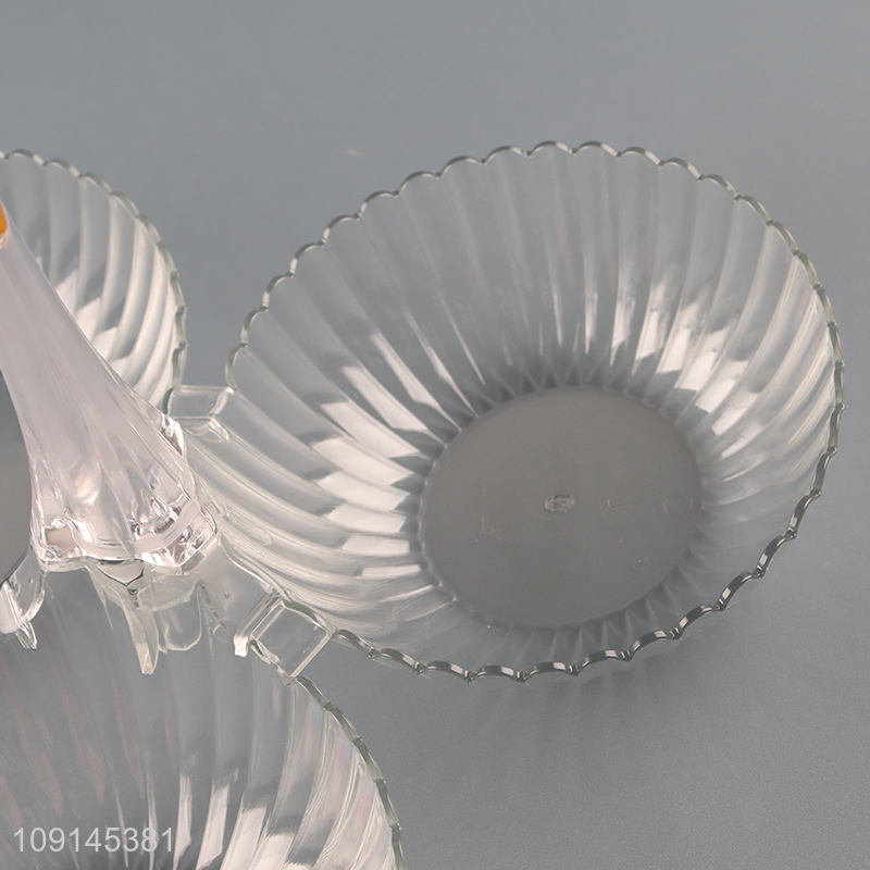 Online Wholesale 3-Compartment Plastic Fruit Snack Tray for Home & Party