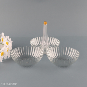 Online Wholesale 3-Compartment Plastic Fruit Snack Tray for Home & Party