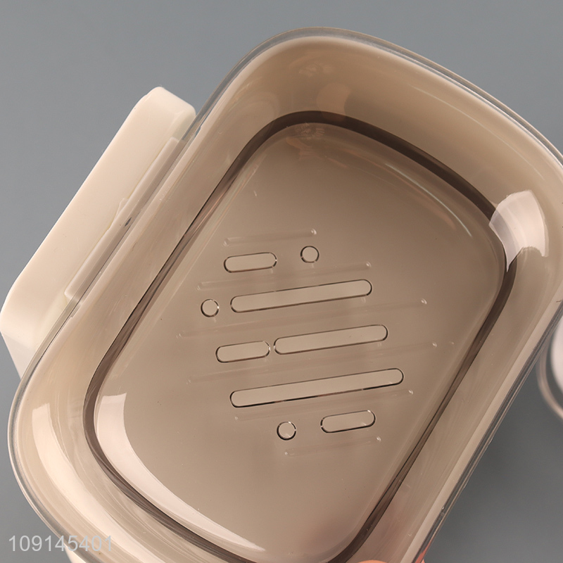 New Arrival 2-Tier Wall Mounted Plastic Soap Holder for Bathroom