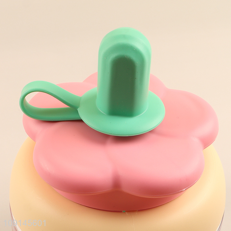 Popular products cute plastic water bottle with handle&straw