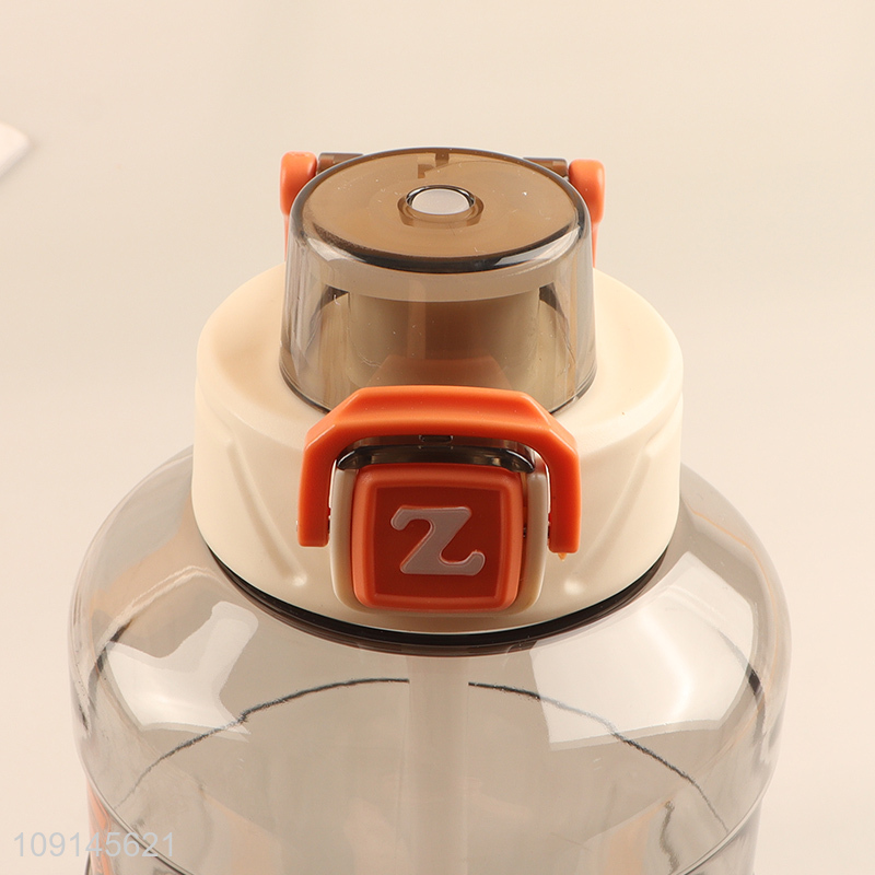 Most popular large capacity plastic water bottle drinking bottle with straw