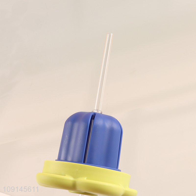 Top products cartoon plastic straw water bottle drinking bottle with handle