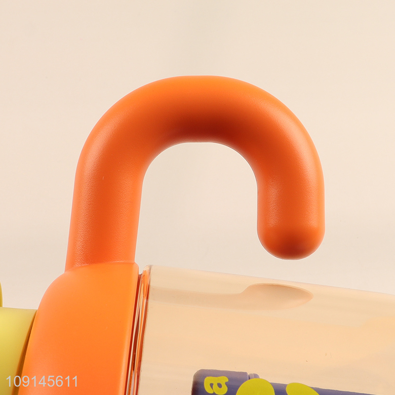 Top products cartoon plastic straw water bottle drinking bottle with handle