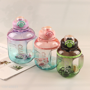 Yiwu market multicolor plastic water bottle drinking bottle with handle